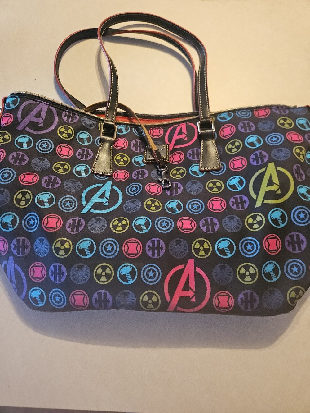 Dooney &Bourke Multicolor Avengers Symbol Tote Bag - Women's Shoulder Bag - Picture 2 of 9